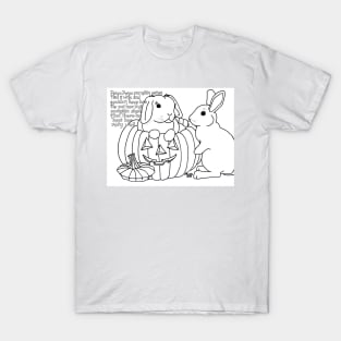 Bunny Nursery Rhyme Series-Peter, Peter, Pumpkin Eater b&w T-Shirt